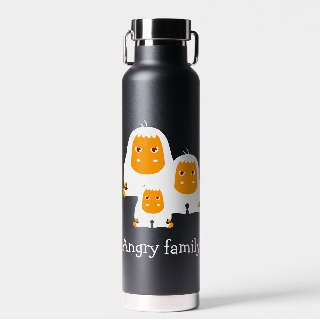 Angry family Monkeys design T-Shirt Bath Mat Water Bottle (Front)