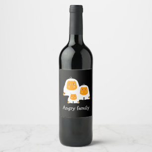 Angry family Monkeys design T-Shirt Bath Mat Wine Label