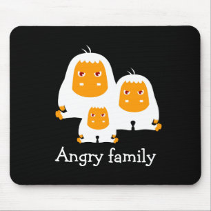 Angry family Monkeys design T-Shirt Mouse Mat