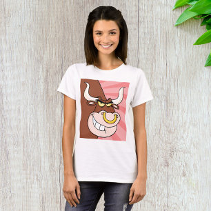 Angry Fierce Bull Mascot with Nose Ring  T-Shirt