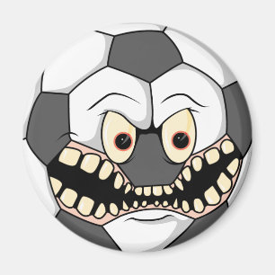 angry fierce soccer ball magnet