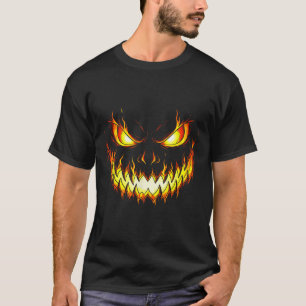 Angry Flame Pumpkin Halloween Costume Men Women  T-Shirt
