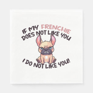 Angry Frenchie (Tan) - Unique Design Napkin