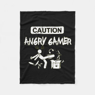 Angry Gamer Computer Funny Video Game Gift Fleece Blanket