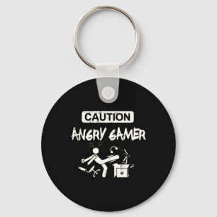 Angry Gamer Computer Funny Video Game Gift Key Ring