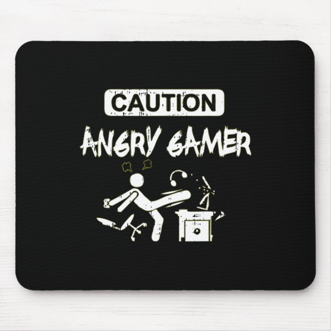 Angry Gamer Computer Funny Video Game Gift  Mouse Mat (Front)