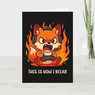 Angry Gamer Kitsune Fox This Is How I Relax Japane Card