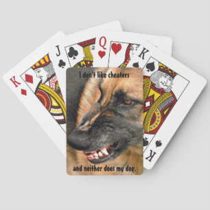 Angry German Shepherd Photo Playing Cards