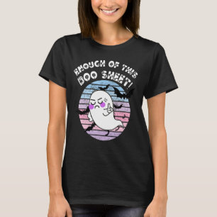 angry ghost bats boo sheet pun retro sunset Hallow T-Shirt