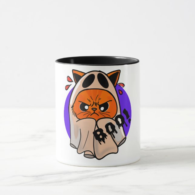 Angry Ghost Cat Mug (Center)