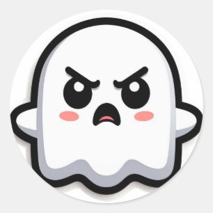 Angry Ghost Classic Round Sticker