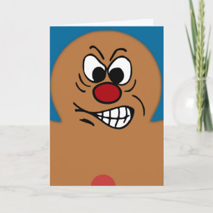 Angry Gingerbread Man Cookie Holiday Card
