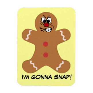 Angry Gingerbread Man Cookie Magnet
