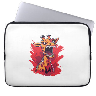 Angry Giraffe Graphic Funny Giraffe Kawaii Laptop Sleeve