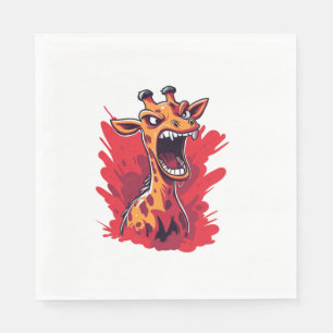 Angry Giraffe Graphic Funny Giraffe Kawaii Napkin
