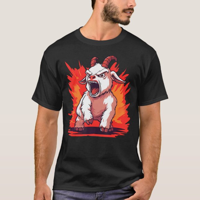 Angry Goat Funny Goat T-Shirt (Front)