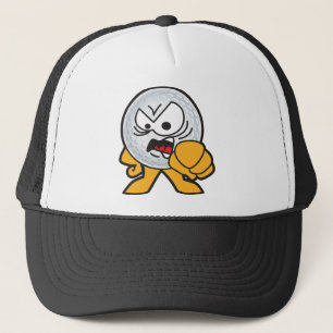 Angry Golf Ball Cartoon Trucker Hat