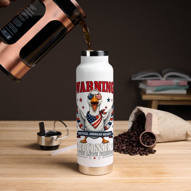 Angry Goose 4th of July Water Bottle (Coffee (Rotated))