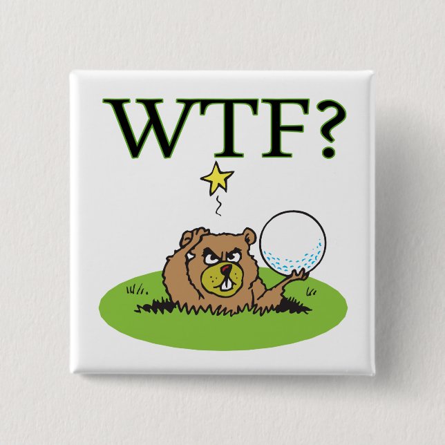 Angry Gopher 15 Cm Square Badge (Front)