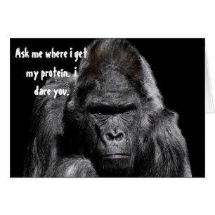 Angry Gorilla Ask Me Protein Vegan Funny Humour