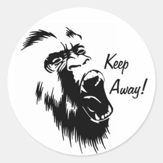 Angry Gorilla Classic Round Sticker