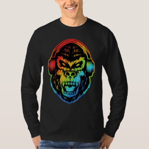 Angry Gorilla Headphone Colourful T-Shirt