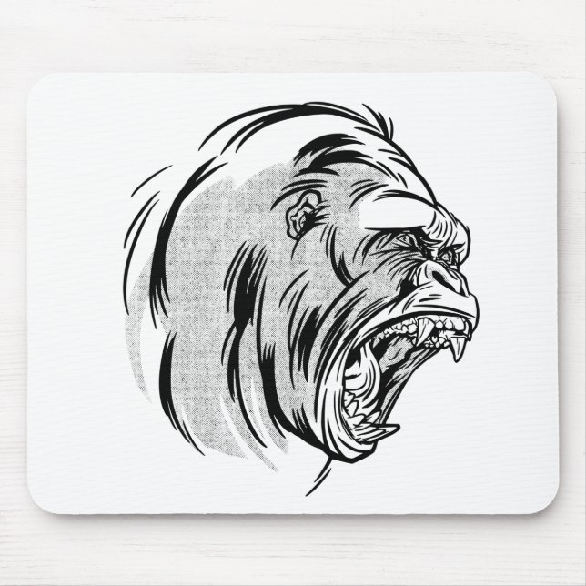 Angry Gorilla King Of Jungle Design Mouse Mat (Front)