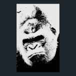 Angry Gorilla Pop Art Poster<br><div class="desc">Wild Animal Artworks and Images - Angry Gorilla Face</div>