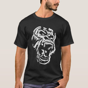 Angry Gorilla Silverback White Fierce Great Ape T-Shirt