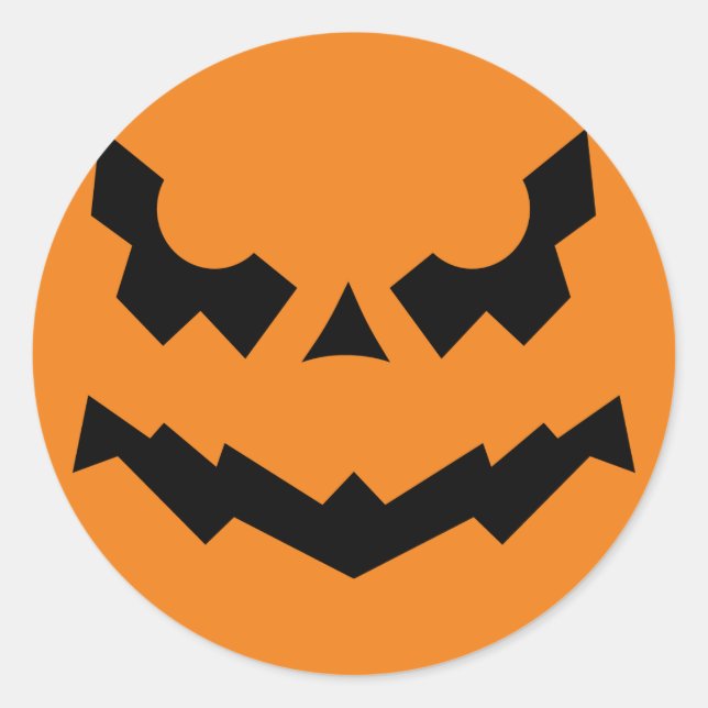 Angry Grinning Pumpkin Face Sticker (Front)