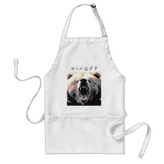Angry Grizzly Bear is... H u n g r y Standard Apron