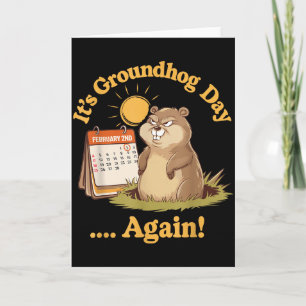 Angry Groundhog Day February 2 Funny Retro Pun  Card