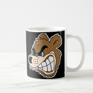 angry growling bear face coffee mug