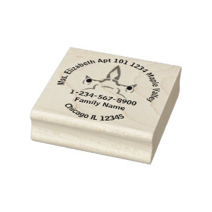 Angry Hammerhead Shark Contact Information Rubber Stamp
