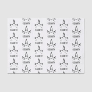 Angry Hammerhead Shark Line Art Tissue Paper