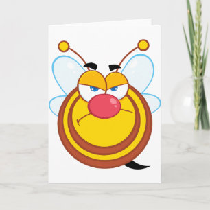 Angry Honey Bee Greeting Cards