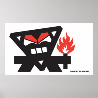 Angry Islander - black on light Poster