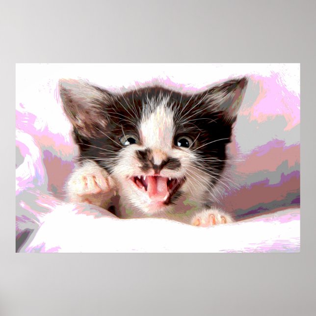 Angry Kitten with Poster Effect (Front)