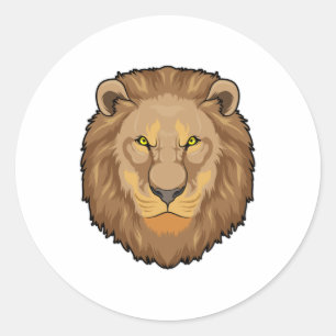 Angry Lion Classic Round Sticker