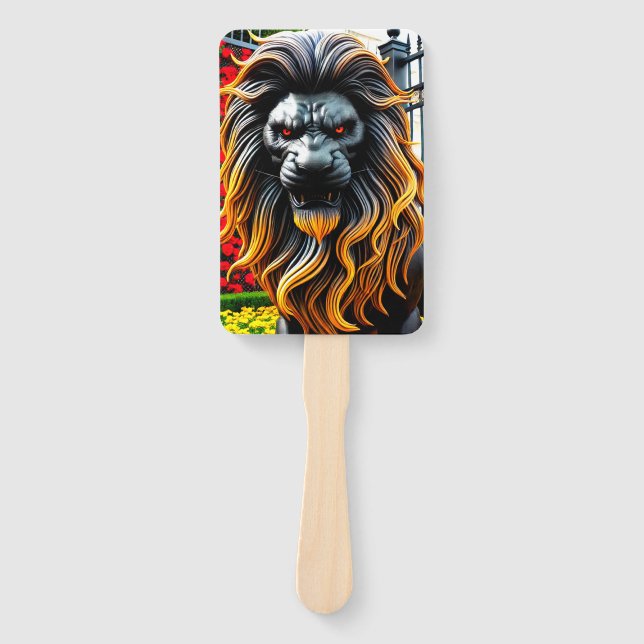 Angry Lion Hand Fan (Front)