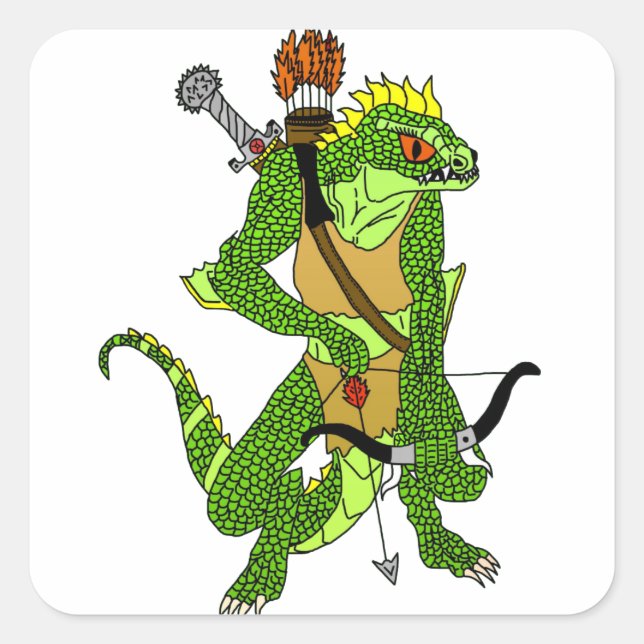 Angry Lizardman Sticker (Front)