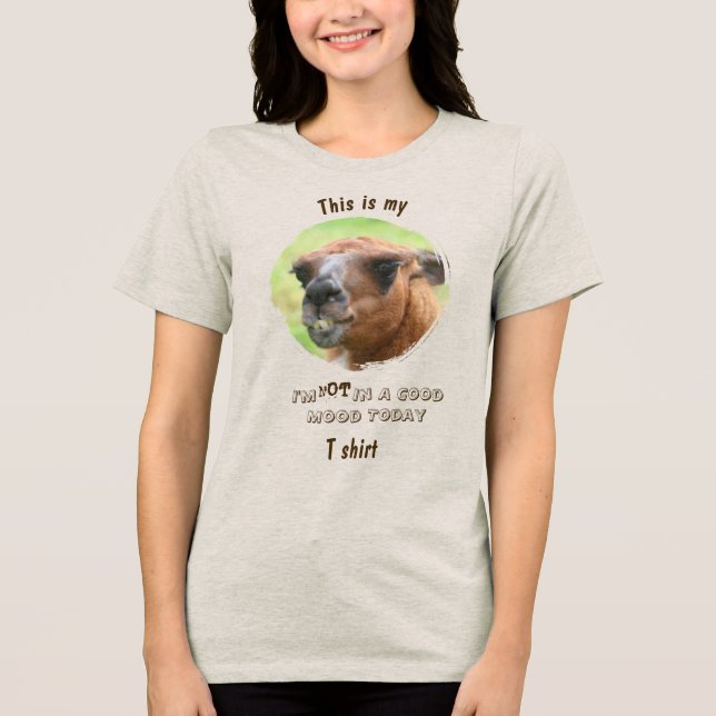 Angry Llama Bad Mood Funny  Tri-Blend Shirt (Front)
