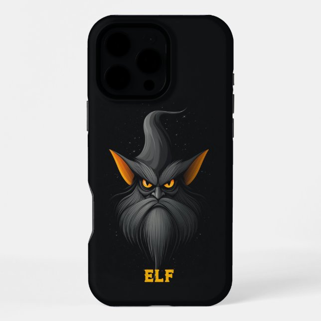 Angry Magical Elf Black iPhone Case (Back)