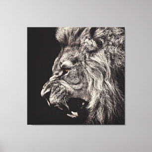 Angry Male Lion Canvas Print