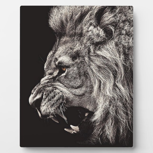 Angry Male Lion Plaque (Front)