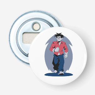 Angry man walking bottle opener