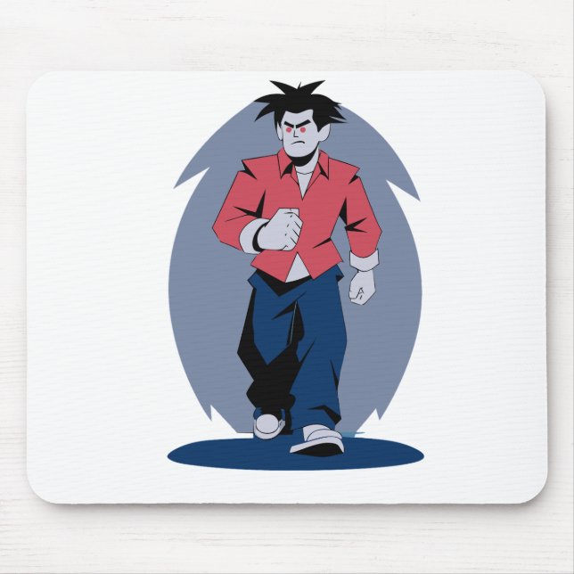 Angry man walking mouse mat (Front)
