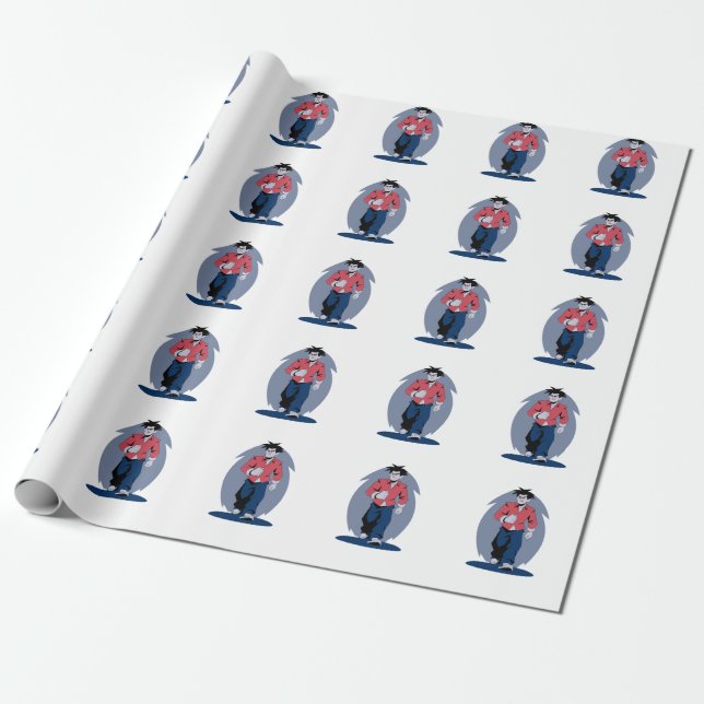 Angry man walking wrapping paper (Unrolled)