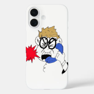 Angry Man Yelling In Phone iPhone 16 Case