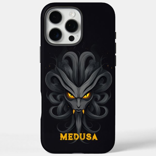 Angry Medusa Black Case-Mate iPhone Case (Back)